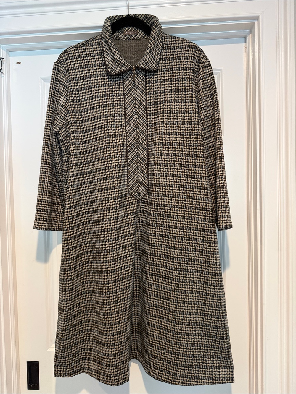 J McLaughlin Plaid Houndstooth A-Line Dress XL